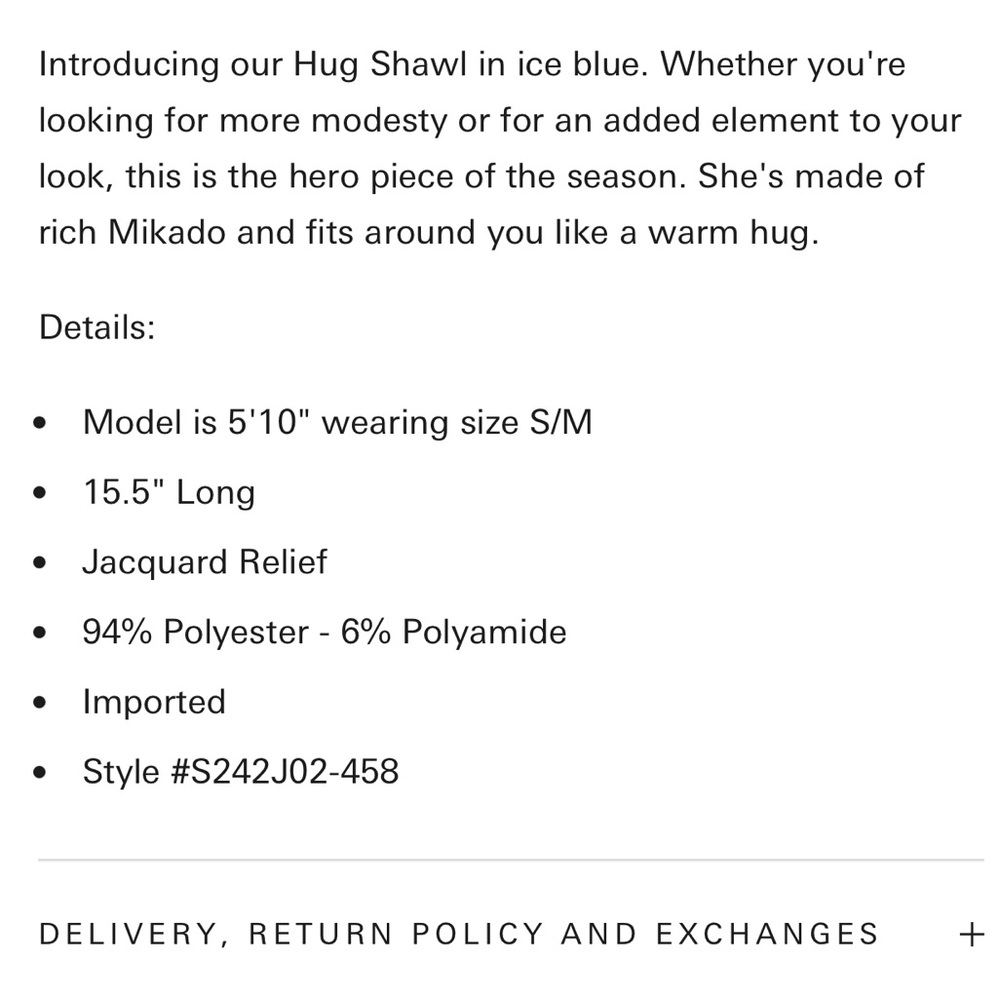 Sachin + Babi “The Hug Shawl” in Ice Blue 🧊🧊🧊 - Picture 5 of 10
